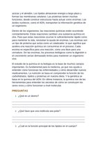 Biochemistry Spanish Reading Passage & Comprehension Questions sample page