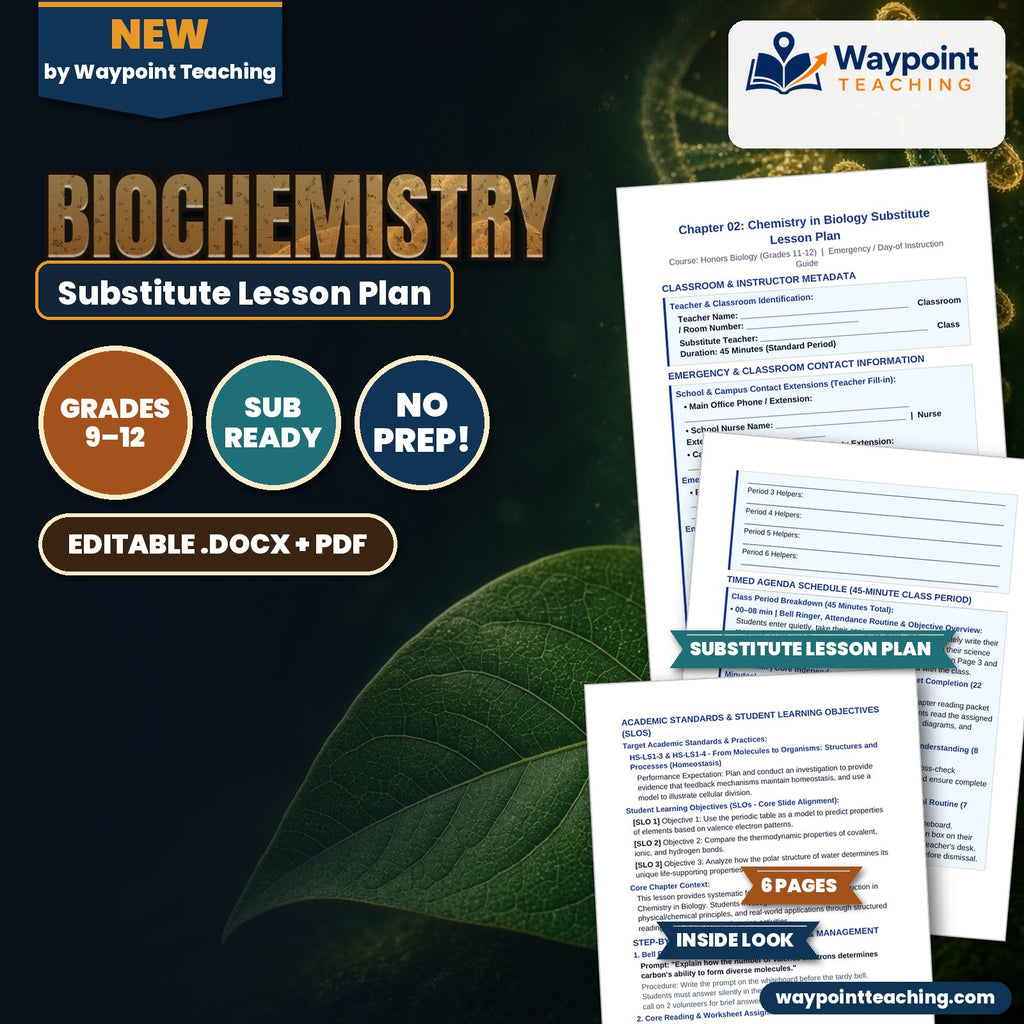 Biochemistry Substitute Lesson Plan cover