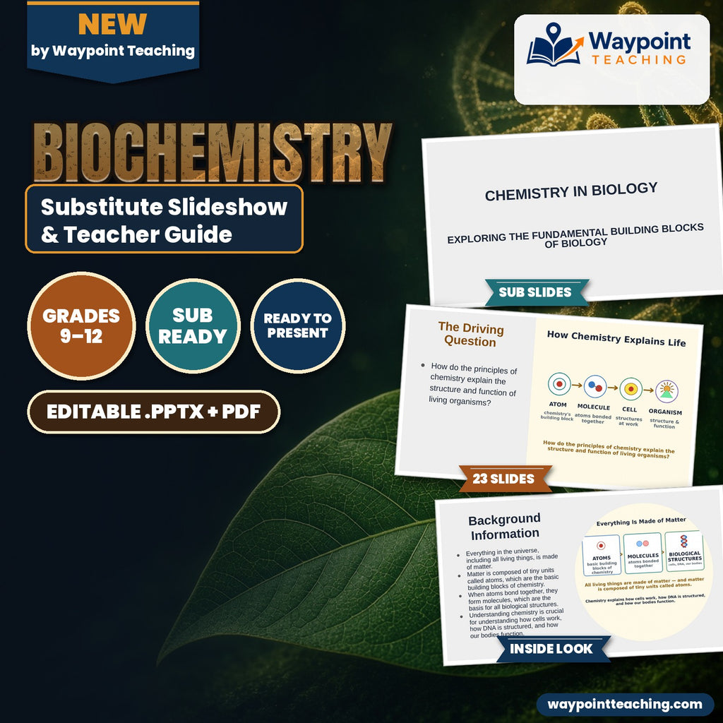 Biochemistry Substitute Slideshow & Teacher Guide cover