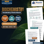 Biochemistry Vocabulary Choice Board cover
