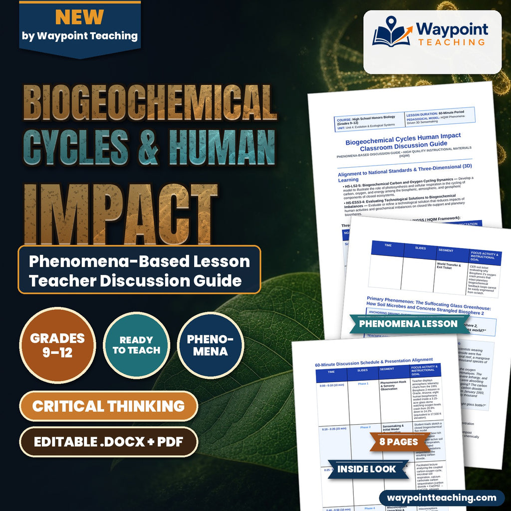 Biogeochemical Cycles & Human Impact Phenomena-Based Lesson: The Suffocating Glass Greenhouse: How Soil Microbes and Concrete Strangled Biosphere 2 Teacher Discussion Guide cover