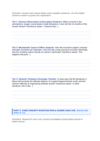 Biogeochemical Cycles & Human Impact Scaffolded Phenomena-Based Lesson: The Suffocating Glass Greenhouse: How Soil Microbes and Concrete Strangled Biosphere 2 Student Response Sheet sample page