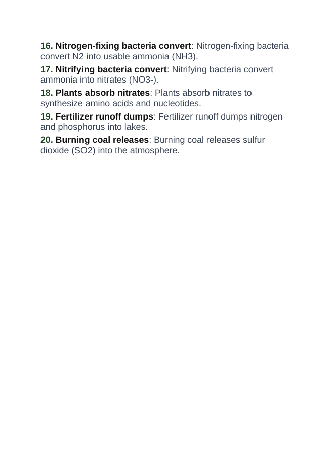 Biogeochemical Cycles & Human Impact Vocabulary Words & Definitions sample page