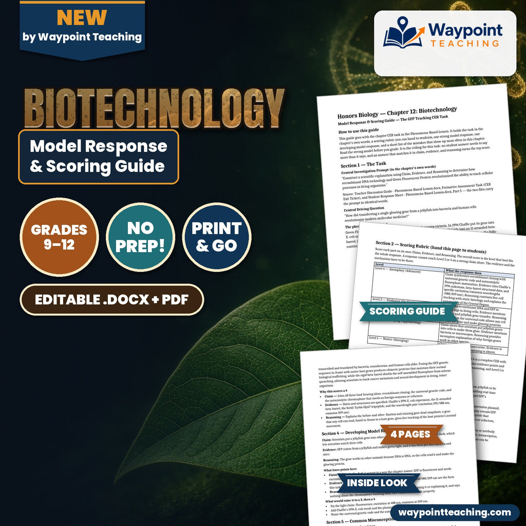 Biotechnology Model Response & Scoring Guide cover