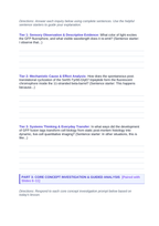 Biotechnology Scaffolded Phenomena-Based Lesson: The Glowing Lantern: Green Fluorescent Protein Lighting Up the Living Cell Student Response Sheet sample page