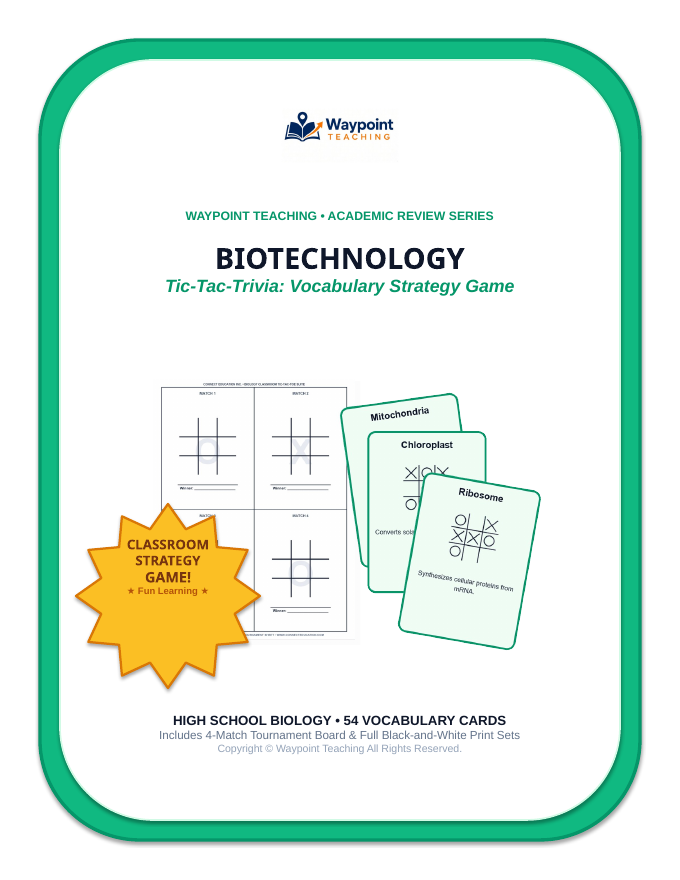 Biotechnology Tic-Tac-Toe Review Game sample page