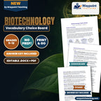Biotechnology Vocabulary Choice Board cover