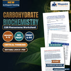 Carbohydrate Biochemistry: Monosaccharide Isomers, Glycosidic Linkages, Glycogen Storage, and Cellulose Structural Rigidity CER Phenomena Worksheet cover