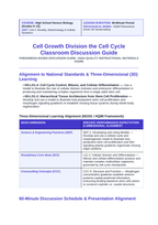 Cell Growth, Division, &  the Cell Cycle Phenomena-Based Lesson: The Immortal Worm: Planarian Neoblasts Rebuilding a Brain from Scratch Teacher Discussion Guide sample page