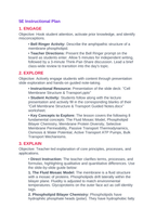 Cell Membrane Structure & Transport 5E Lesson Plan sample page