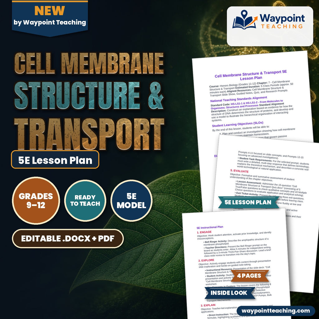 Cell Membrane Structure & Transport 5E Lesson Plan cover