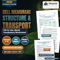 Cell Membrane Structure & Transport Fill-in-the-Blank Vocabulary Worksheet cover