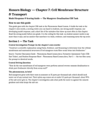 Cell Membrane Structure & Transport Model Response & Scoring Guide sample page