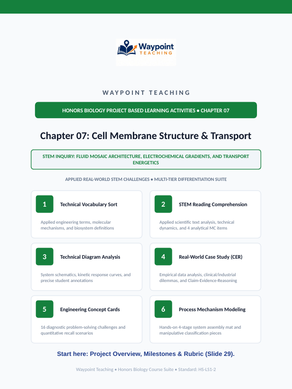 Cell Membrane Structure & Transport Project-Based Learning Activity sample page