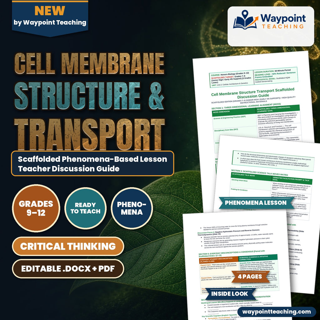 Cell Membrane Structure & Transport Scaffolded Phenomena-Based Lesson: The Ocean Drinkers: Mangrove Roots That Turn Seawater into Fresh Water Teacher Discussion Guide cover