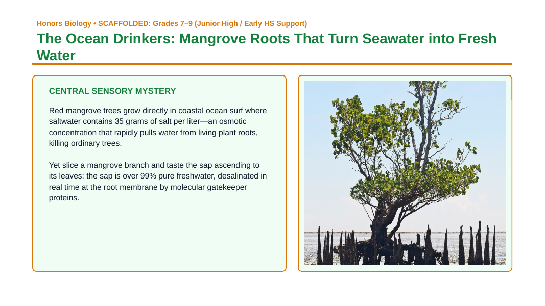 Cell Membrane Structure & Transport Scaffolded Phenomena-Based Lesson: The Ocean Drinkers: Mangrove Roots That Turn Seawater into Fresh Water Presentation sample page