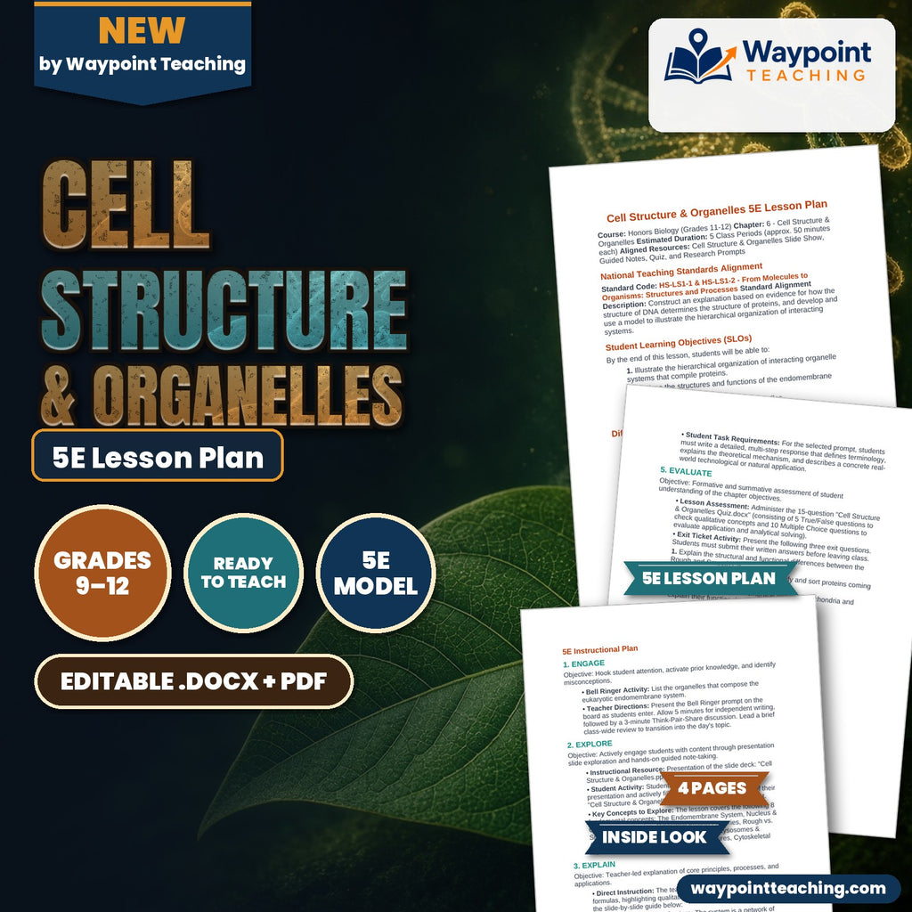 Cell Structure & Organelles 5E Lesson Plan cover