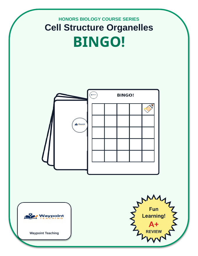 Cell Structure & Organelles BINGO Review Game sample page