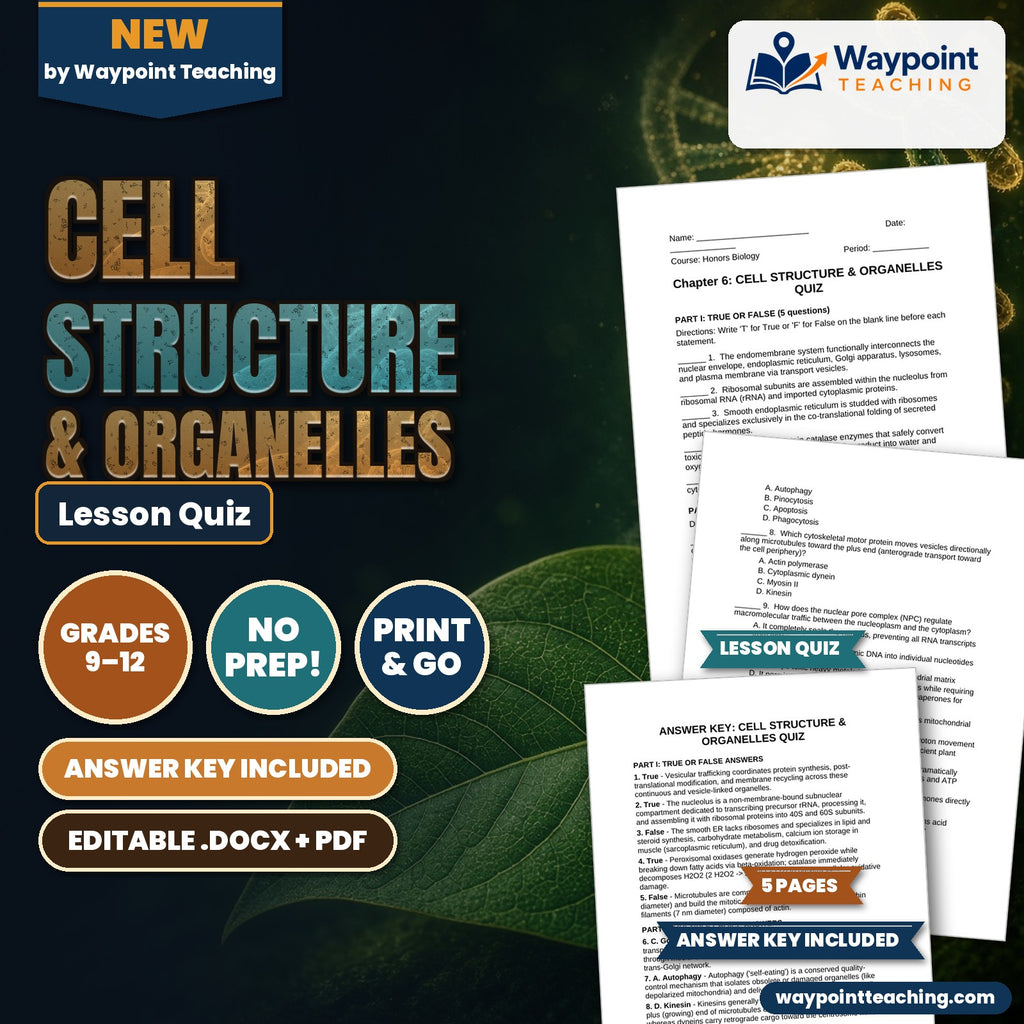 Cell Structure & Organelles Lesson Quiz cover