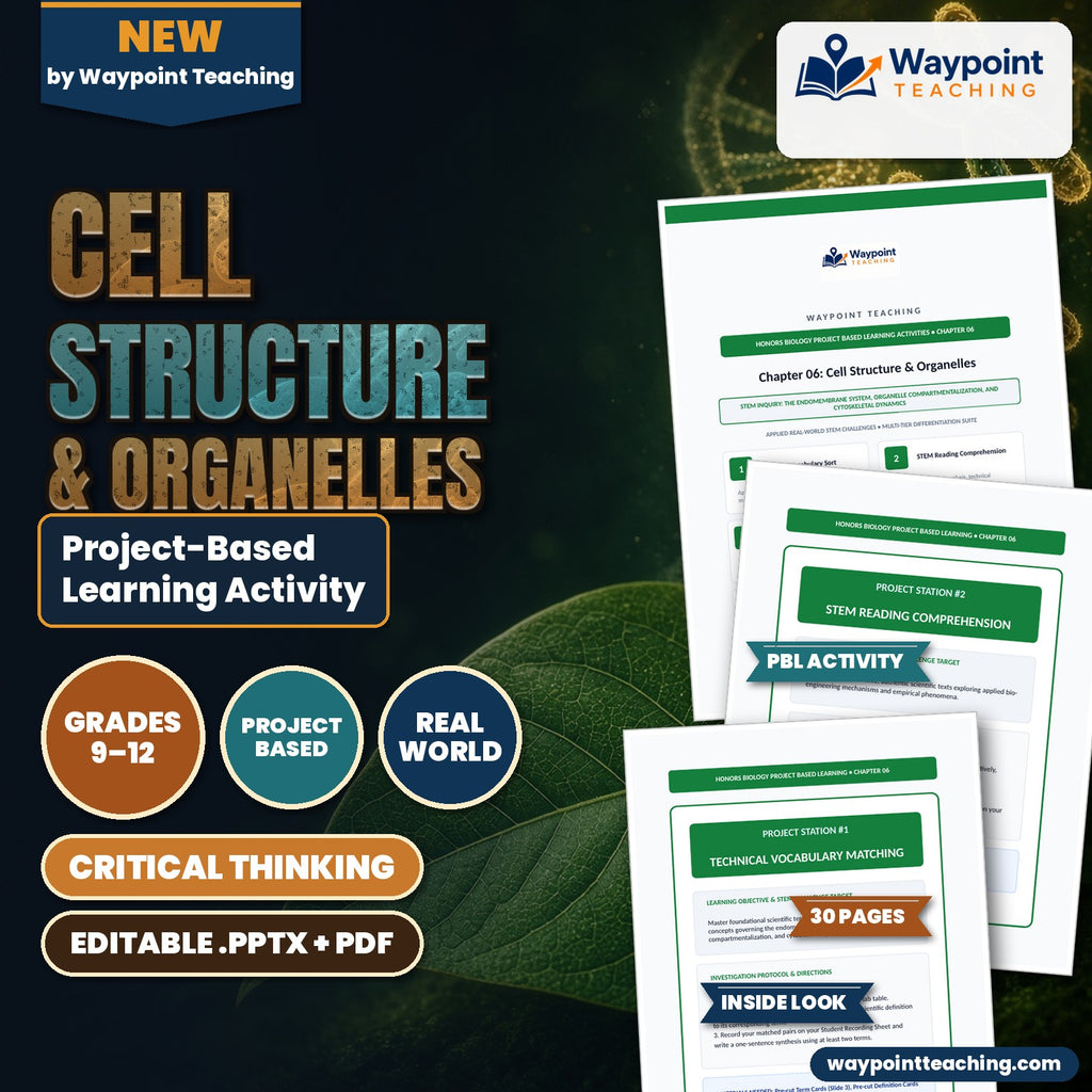 Cell Structure & Organelles Project-Based Learning Activity cover