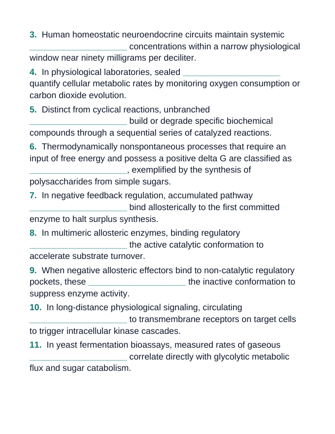 Cellular Metabolism & Homeostasis Fill-in-the-Blank Vocabulary Worksheet sample page
