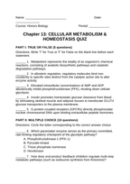 Cellular Metabolism & Homeostasis Lesson Quiz sample page