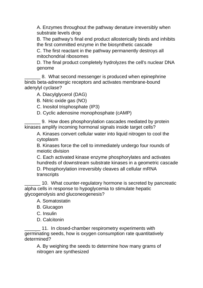 Cellular Metabolism & Homeostasis Lesson Quiz sample page
