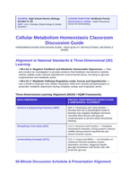 Cellular Metabolism & Homeostasis Phenomena-Based Lesson: The Frozen Stone: Wood Frogs Cheating Death with 300 mM Glucose Teacher Discussion Guide sample page