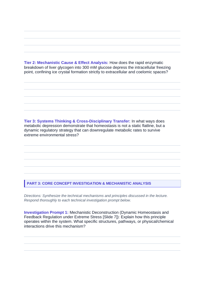 Cellular Metabolism & Homeostasis Phenomena-Based Lesson: The Frozen Stone: Wood Frogs Cheating Death with 300 mM Glucose Student Response Sheet sample page