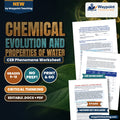 Chemical Evolution and Properties of Water: Hydrogen Bonding, Cohesion, Thermal Capacity, and Aqueous Solvent Dynamics CER Phenomena Worksheet cover
