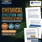Chemical Evolution and Properties of Water: Hydrogen Bonding, Cohesion, Thermal Capacity, and Aqueous Solvent Dynamics CER Phenomena Worksheet cover