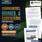 Communities, Biomes, & Ecosystems CER Task Cards cover