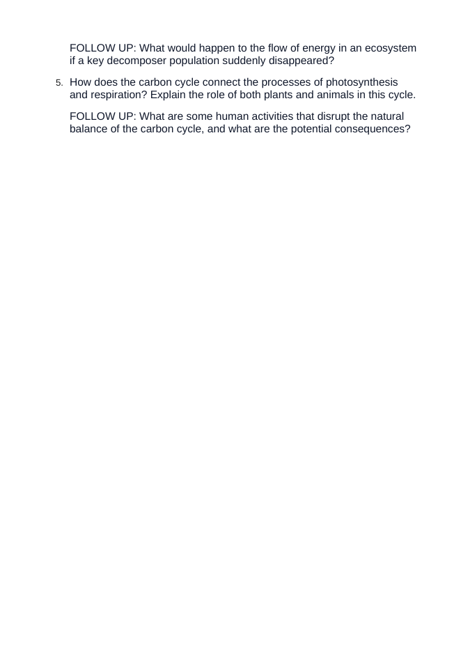 Communities, Biomes, & Ecosystems Critical Thinking Prompts sample page