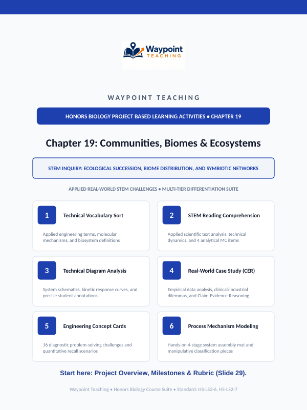 Communities, Biomes, & Ecosystems Project-Based Learning Activity sample page