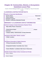 Communities, Biomes, & Ecosystems Substitute Lesson Plan sample page