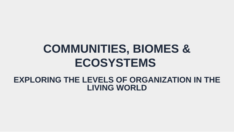 Communities, Biomes, & Ecosystems Substitute Slideshow & Teacher Guide sample page