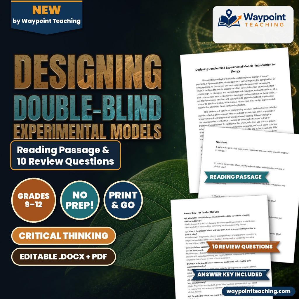 Designing Double-Blind Experimental Models Reading Worksheet cover