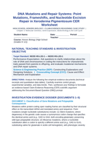 DNA Mutations and Repair Systems: Point Mutations, Frameshifts, and Nucleotide Excision Repair in Xeroderma Pigmentosum CER Phenomena Worksheet sample page
