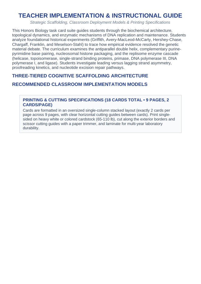 DNA Structure & Job CER Task Cards sample page