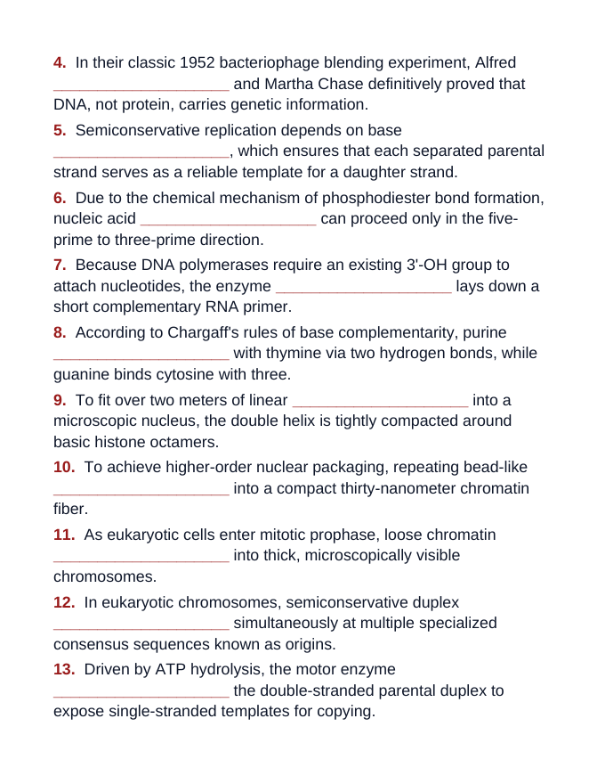DNA Structure & Job Fill-in-the-Blank Vocabulary Worksheet sample page