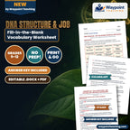 DNA Structure & Job Fill-in-the-Blank Vocabulary Worksheet cover