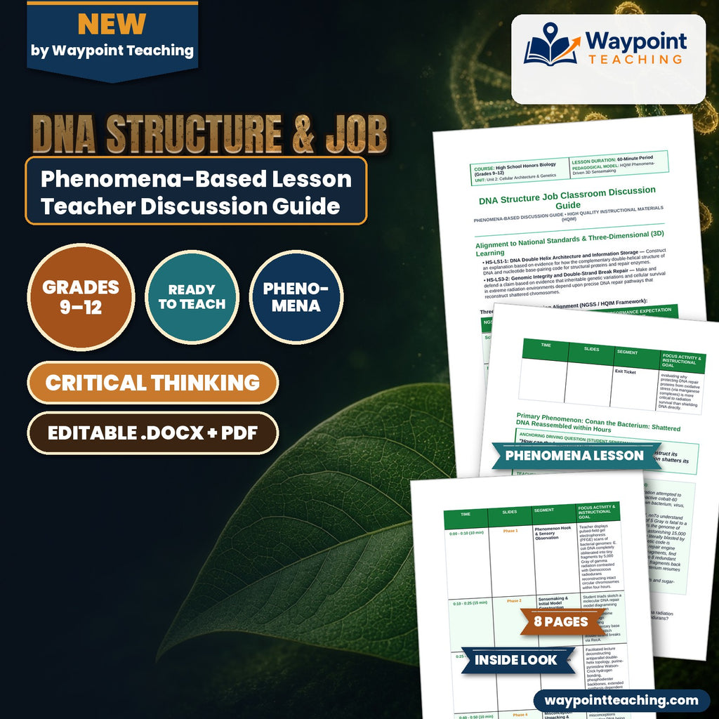 DNA Structure & Job Phenomena-Based Lesson: Conan the Bacterium: Shattered DNA Reassembled within Hours Teacher Discussion Guide cover