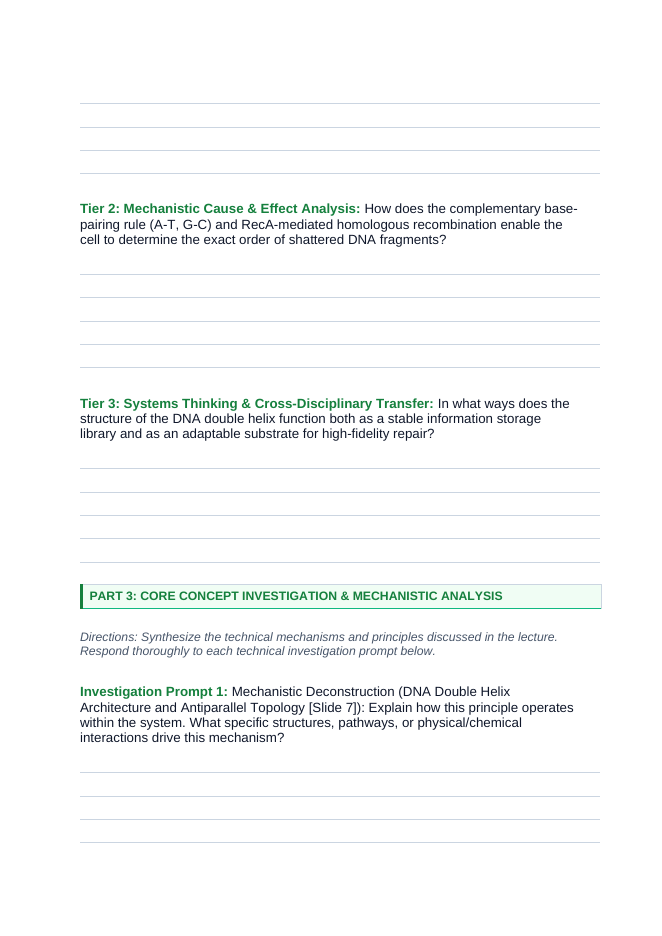 DNA Structure & Job Phenomena-Based Lesson: Conan the Bacterium: Shattered DNA Reassembled within Hours Student Response Sheet sample page