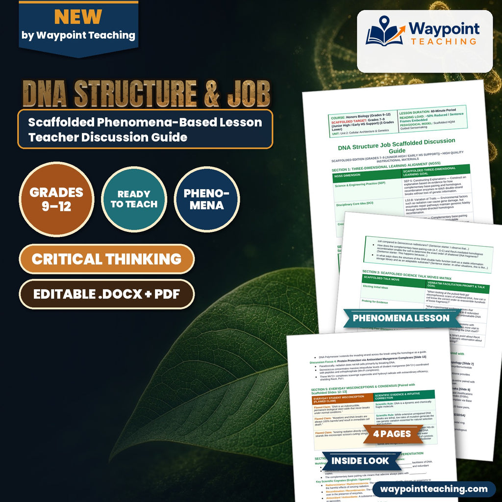 DNA Structure & Job Scaffolded Phenomena-Based Lesson: Conan the Bacterium: Shattered DNA Reassembled within Hours Teacher Discussion Guide cover