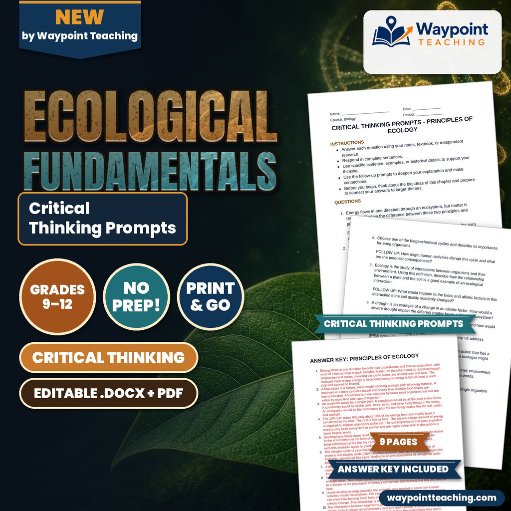 Ecological Fundamentals Critical Thinking Prompts cover