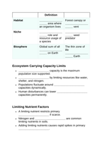 Ecological Fundamentals Guided Notes sample page