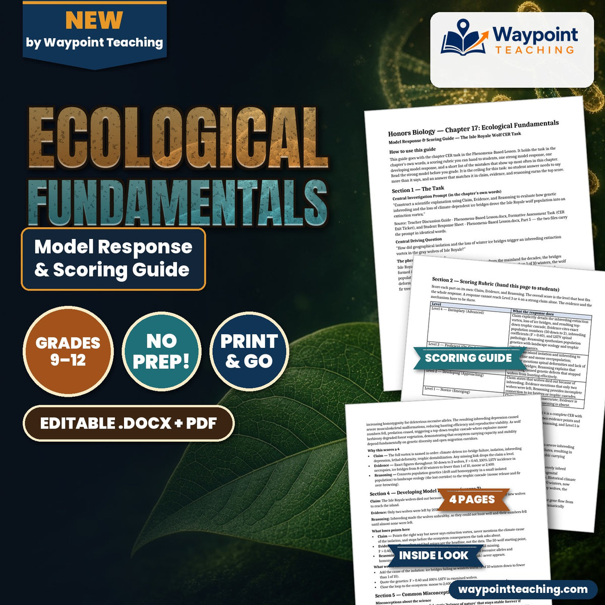Ecological Fundamentals Model Response & Scoring Guide cover