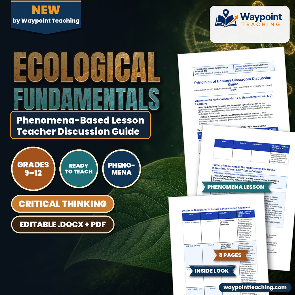 Ecological Fundamentals Phenomena-Based Lesson: The Meltdown on Isle Royale: Inbreeding, Bones, and Trophic Collapse Teacher Discussion Guide cover