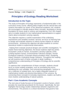 Ecological Fundamentals Reading Worksheet sample page