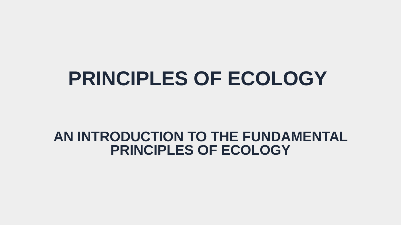 Ecological Fundamentals Substitute Slideshow & Teacher Guide sample page